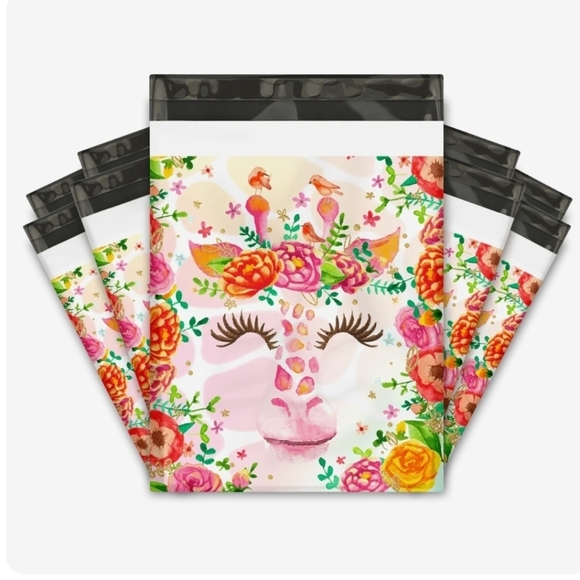 Mailers And More Other - 25 Count 10x 13 Poly Mailer Floral Giraffe Print Bag